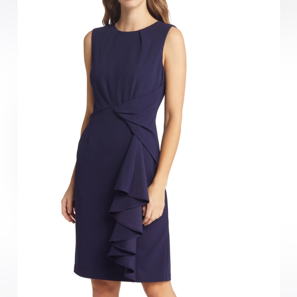 Elegant Navy Sleeveless Dress
